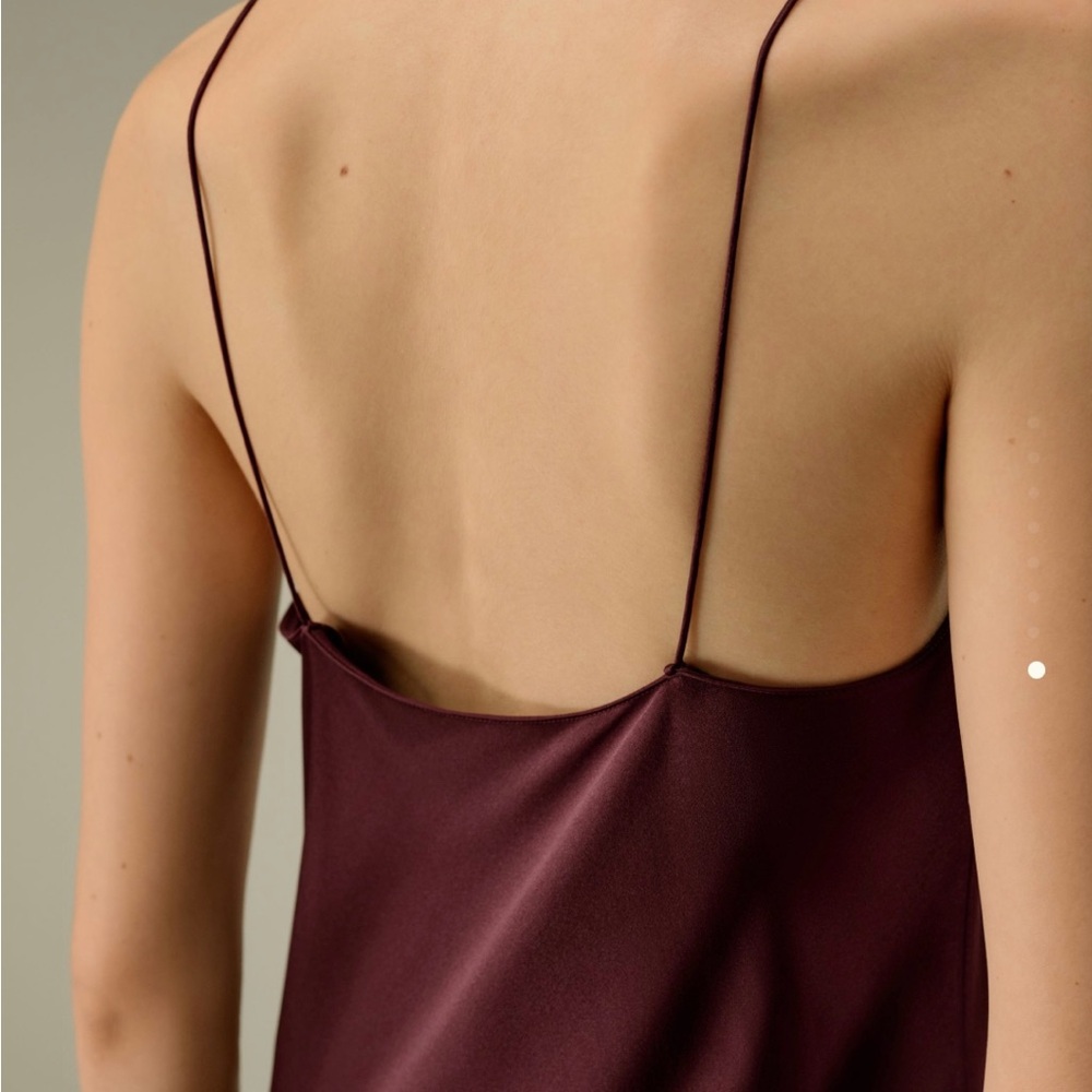 Chic Satin Maxi Dress in Deep Burgundy - Picture 7 of 8